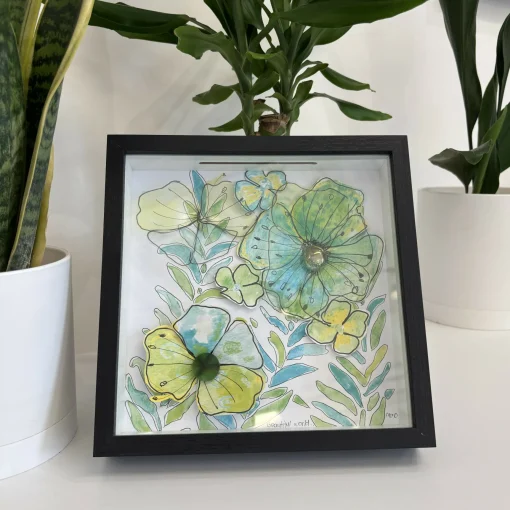 Green Floral Framed Artwork