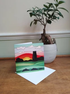 Greetings card - Sunset at Black Mill, Beverley