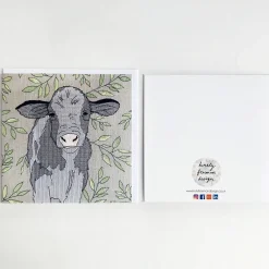 Grey Cow Greetings Card