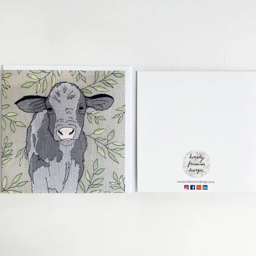 Grey Cow Greetings Card