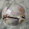 Hand Painted Glass Bauble with Cherry Blossom