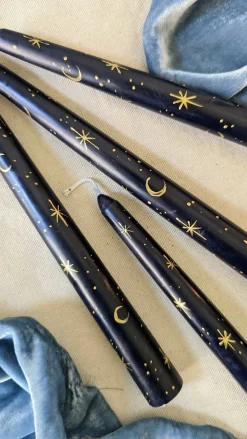 Hand Painted Star Taper Candles