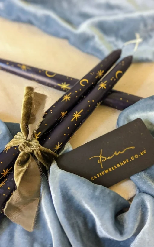 Hand Painted Star Taper Candles