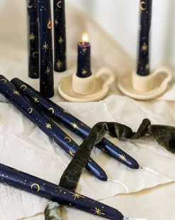 Hand Painted Star Taper Candles