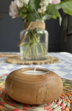 Hand Turned Wood Tea Light Holder