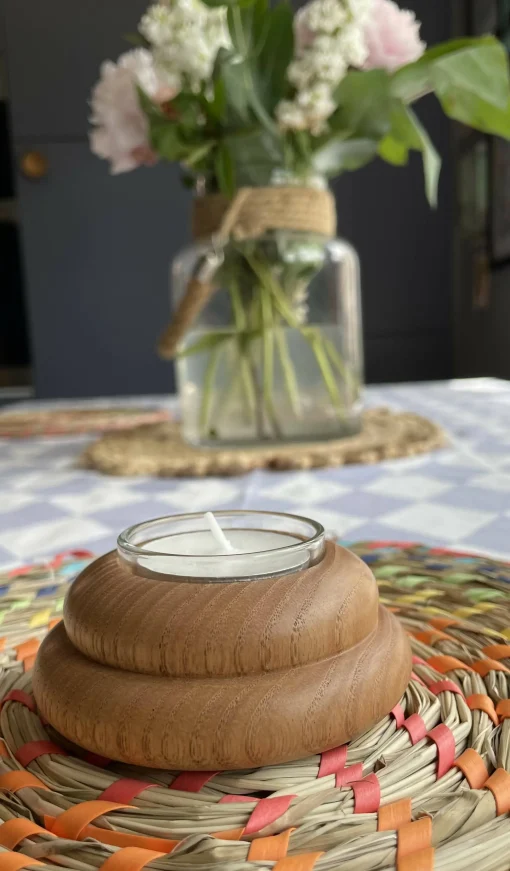Hand Turned Wood Tea Light Holder