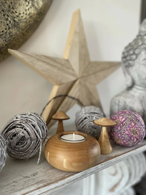 Hand Turned Wood Tea Light Holder