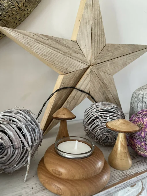 Hand Turned Wood Tea Light Holder