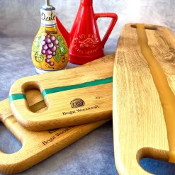 Handcrafted English Oak Large Charcuterie Board with Resin River Desig