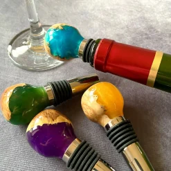 Handcrafted Wine Stopper in Mallee Burr and Resin