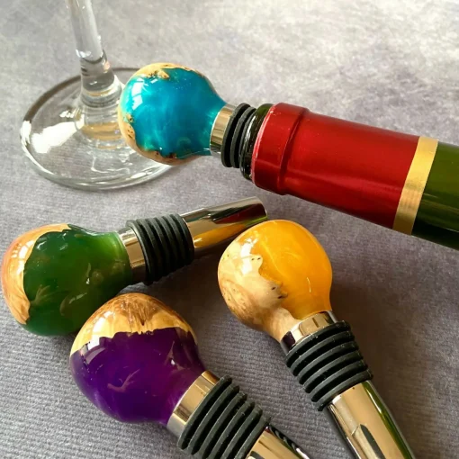 Handcrafted Wine Stopper in Mallee Burr and Resin