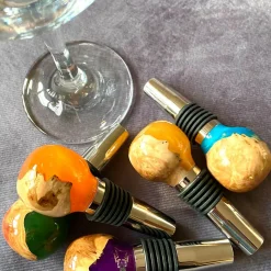 Handcrafted Wine Stopper in Mallee Burr and Resin