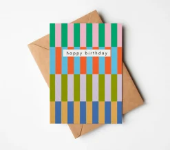 Happy Birthday Card - Abstract Multi Colour
