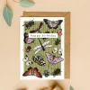 Happy Birthday card with garden fauna design
