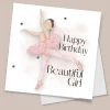 Happy Birthday Greeting Card- Ballerina brown