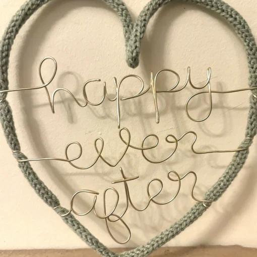 Happy ever after Heart Shaped Wire Decoration