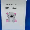 Happy 1st Birthday Koala - Pom Pom greeting card
