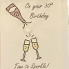 Happy 30th Birthday Champagne Glasses- Pom Pom greeting card