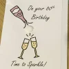Happy 80th Birthday glasses- Pom Pom greeting card