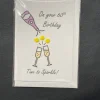 Happy 60th Birthday glasses - Pom Pom greeting card