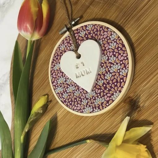 Heartfelt Hoops - Purple Print - #1 Mum