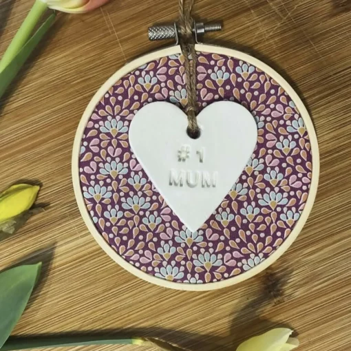 Heartfelt Hoops - Purple Print - #1 Mum