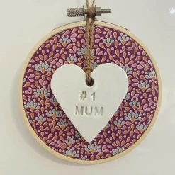 Heartfelt Hoops - Purple Print - #1 Mum