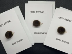 ‘Hedgehugs’ Happy Birthday- Pom Pom greeting card