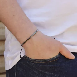 Hematite Morse Code Bracelet