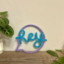 Hey Speech Bubble Shaped Wire Decoration