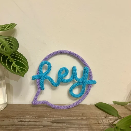 Hey Speech Bubble Shaped Wire Decoration