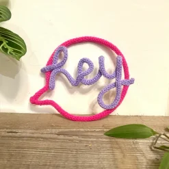 Hey Speech Bubble Shaped Wire Decoration