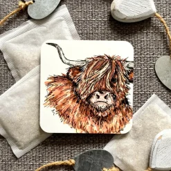 Highland Cow Illustrated Coaster