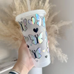 Holographic Butterfly 24oz Cold Cup