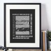 Hull FC Art Print OLD FAITHFUL LYRICS Design in Black
