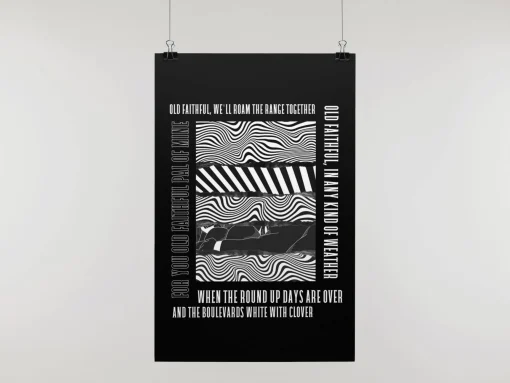 Hull FC Art Print OLD FAITHFUL LYRICS Design in Black