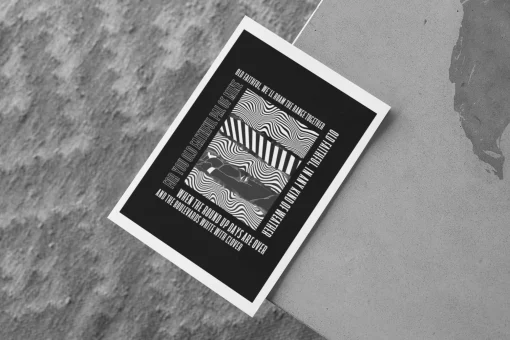 Hull FC Art Print OLD FAITHFUL LYRICS Design in Black