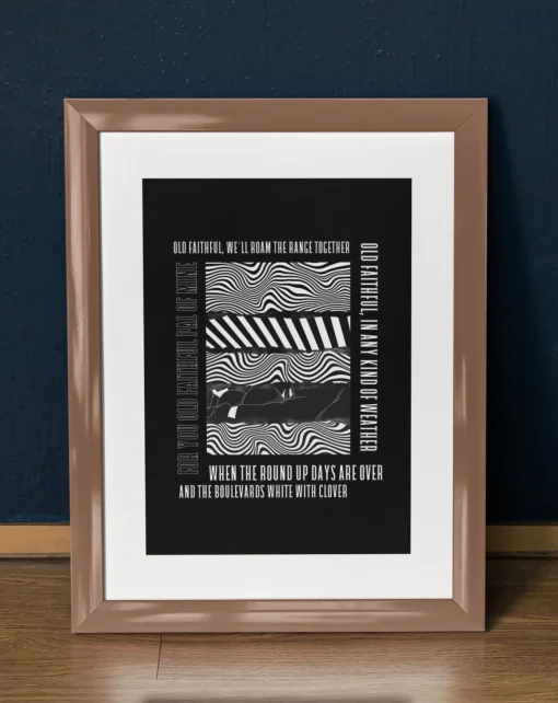 Hull FC Art Print OLD FAITHFUL LYRICS Design in Black