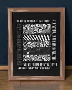 Hull FC Art Print OLD FAITHFUL LYRICS Design in Black