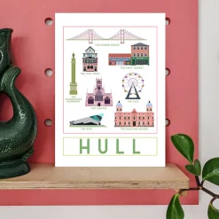 Hull Landmarks Travel Poster