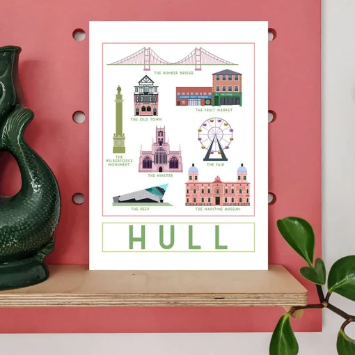 Hull Landmarks Travel Poster