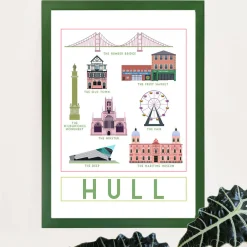 Hull Landmarks Travel Poster