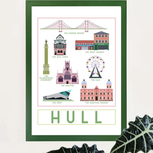 Hull Landmarks Travel Poster