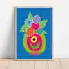 Illustrative Vase Of Flowers Print A3