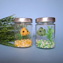 Jar Aquarium with a Crochet Fish