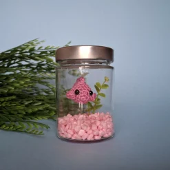 Jar Aquarium with a Crochet Fish