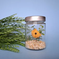 Jar Aquarium with a Crochet Fish