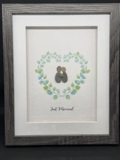 Just Married Heart Greenery - Medium