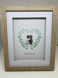 Just Married Heart Greenery - Medium