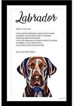 Labrador Dog - Definition Quote - Framed Artwork.
